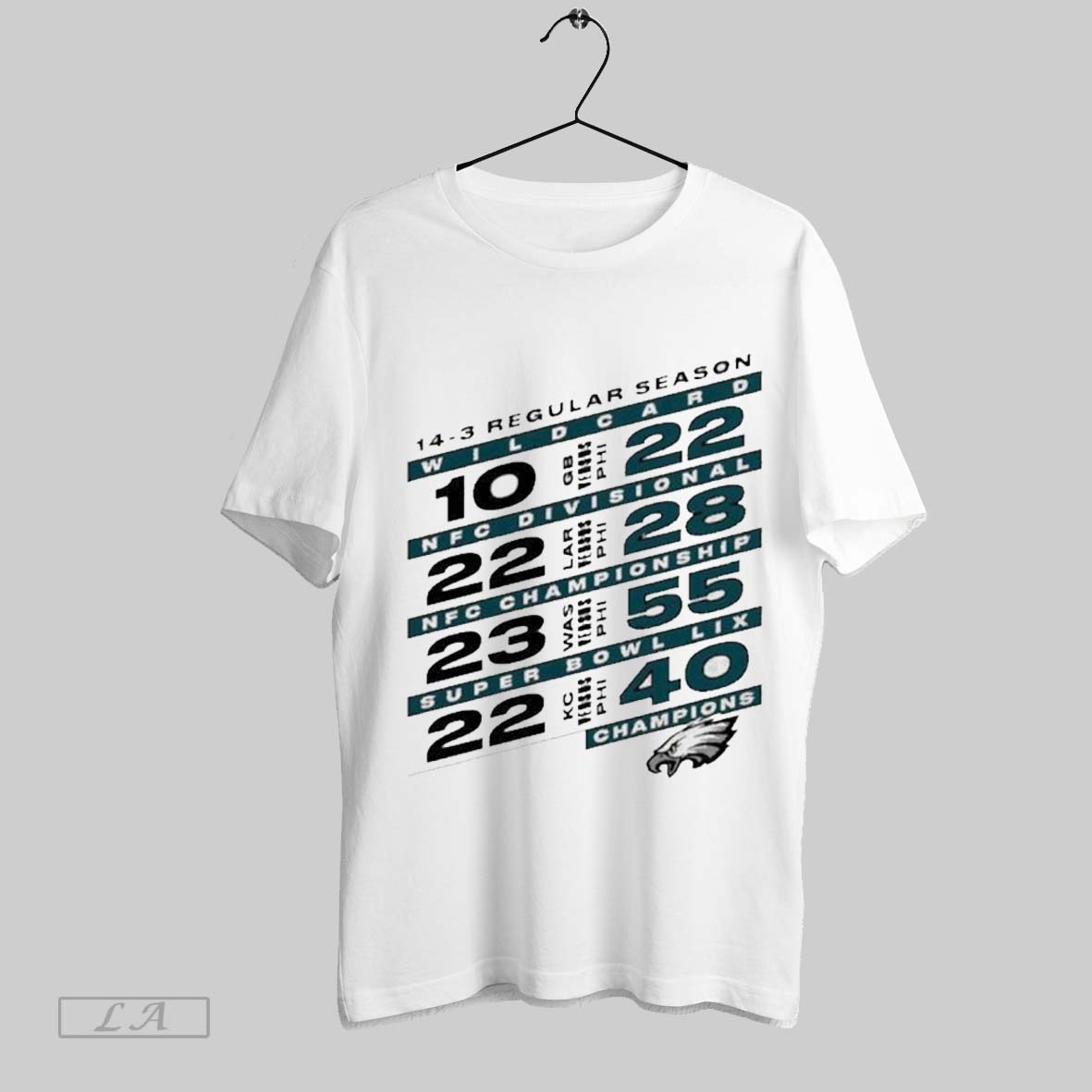 Top Philadelphia Eagles Super Bowl Lix Champions 14 3 Regular Season Points Score Sweatshirt T Shirt