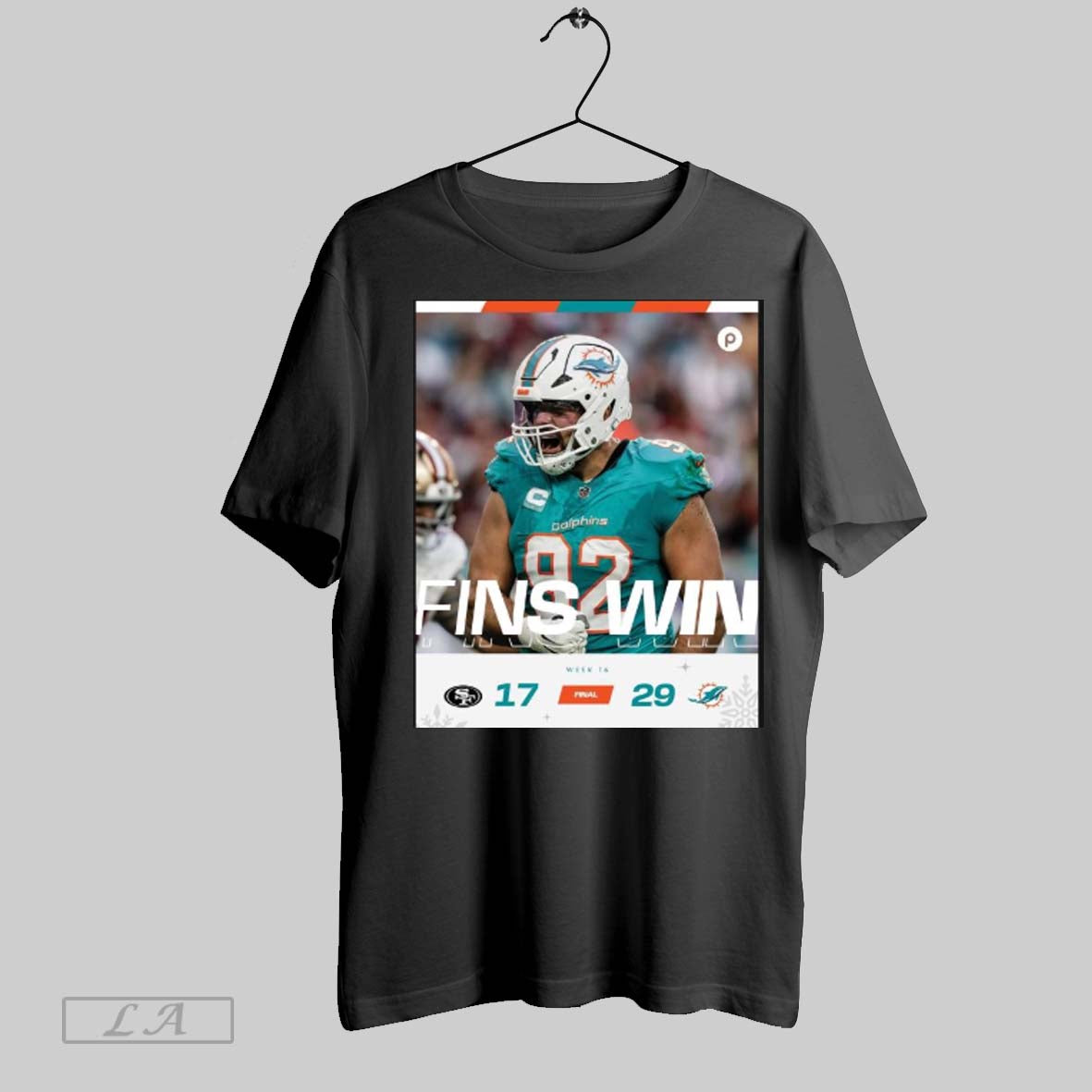Official Week 16 Miami Dolphins Win 29 17 San Francisco 49ers Final Score Home Holiday Dub Poster T Shirt