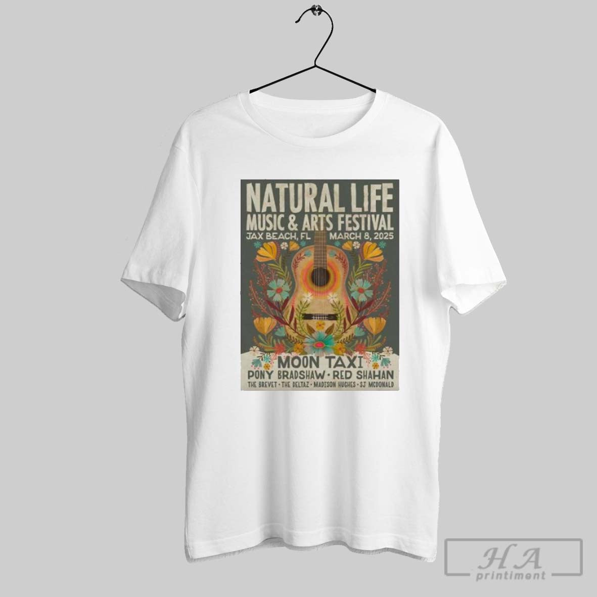 Official Natural Life Music And Arts Festival Mar 8 2025 Seawalk Pavilion In Jax Beach Fl Tour Poster Shirt