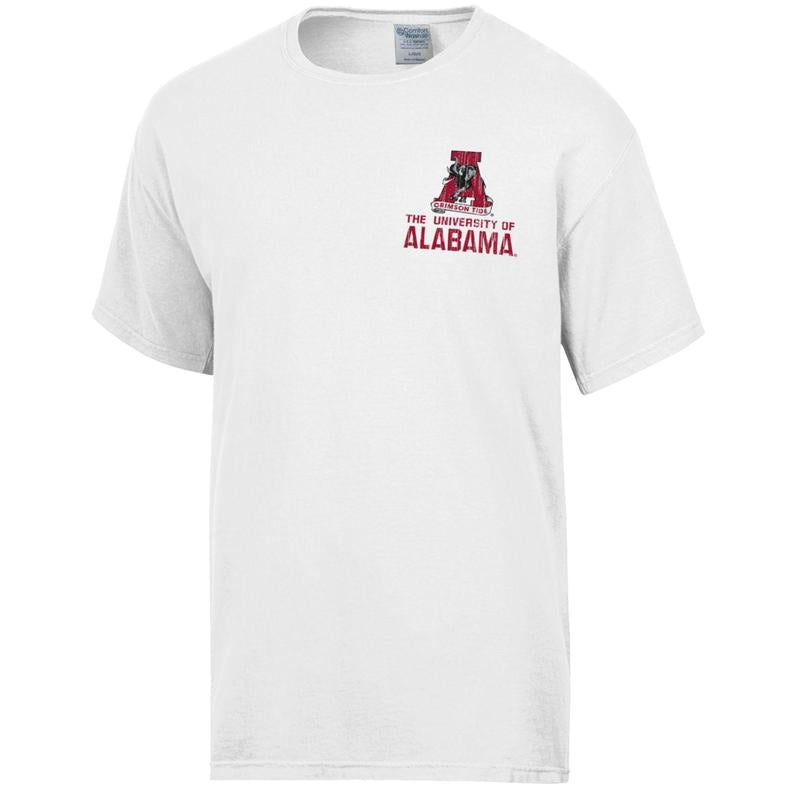 Alabama Crimson Tide White Vintage Logo T Shirt