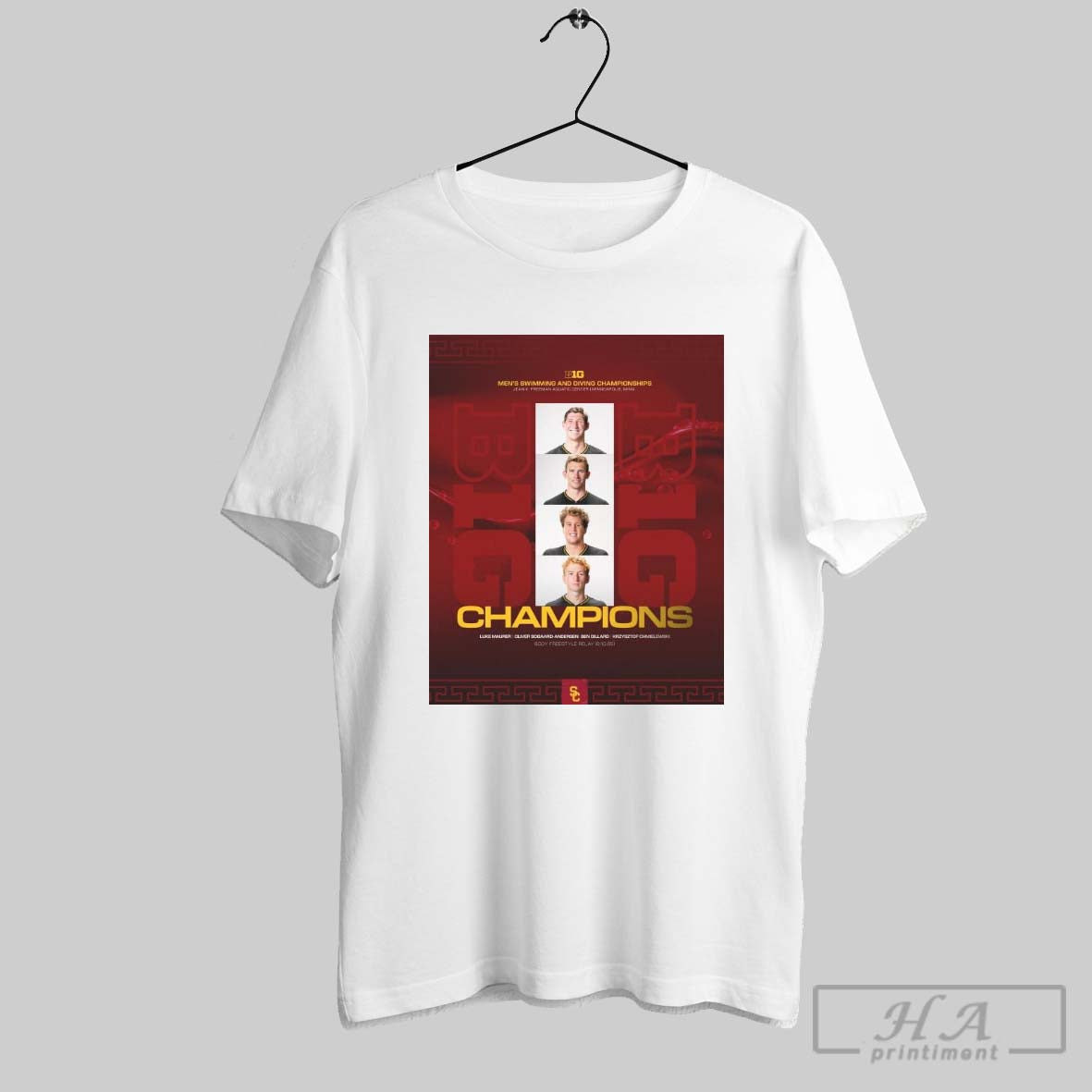 Usc Mens Swimming And Diving Championships Luke Maurer Oliver Sogaard Andersen Ben Dillard Krzysztof Chmielewski Poster T Shirt