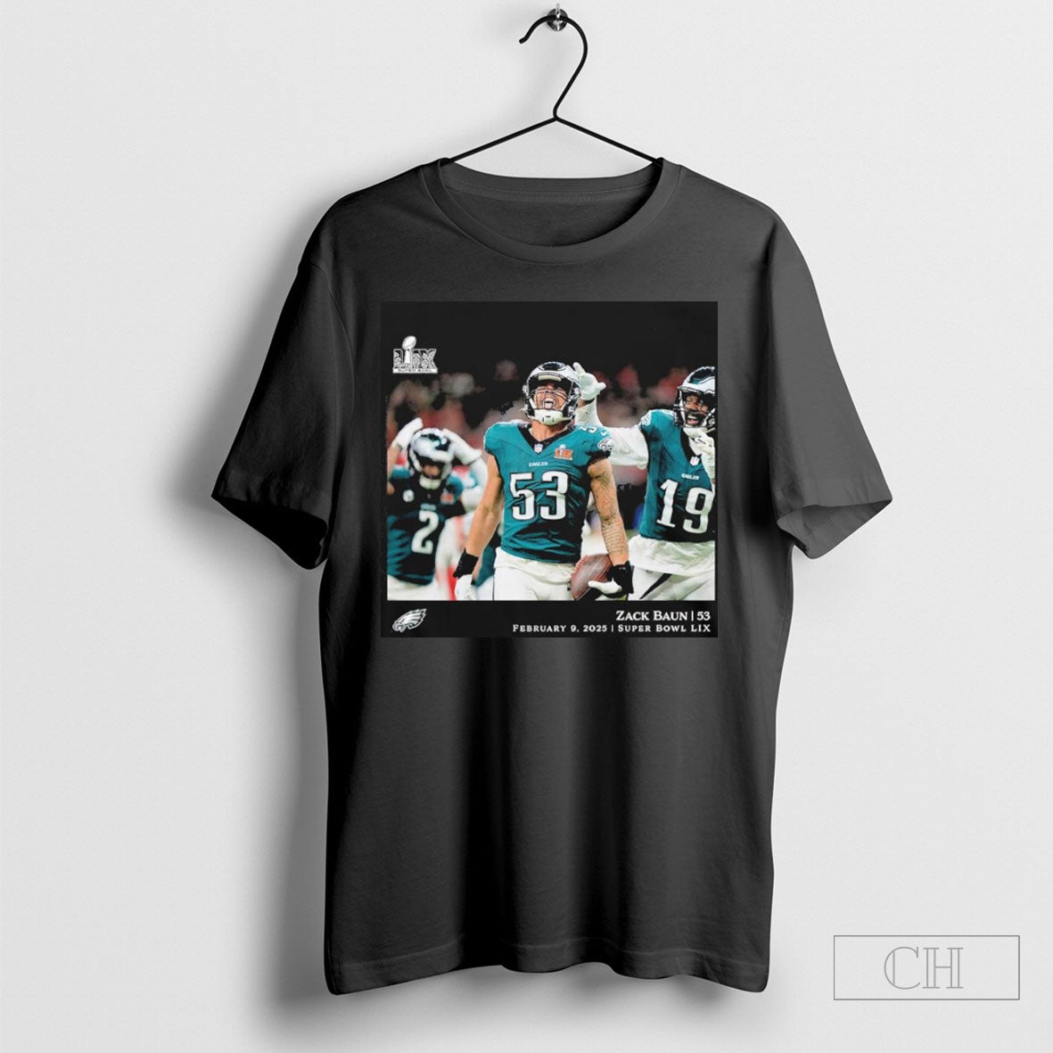 Zack Baun Philadelphia Eagles Nfl Flash Features Super Bowl Lix Champions T Shirt