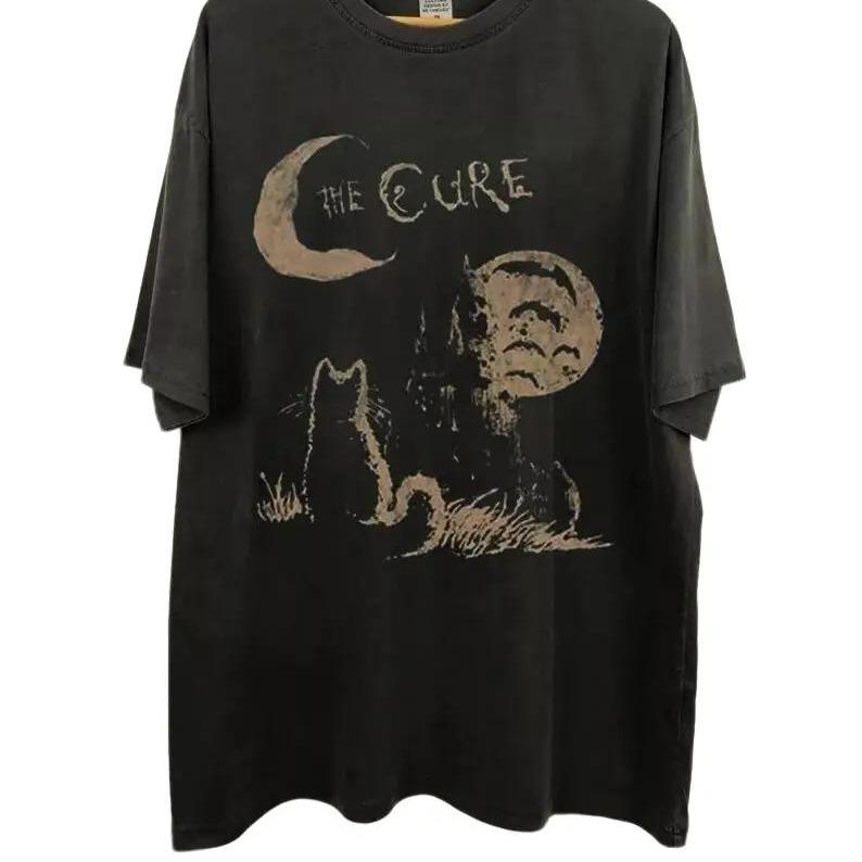 Retro Band The Cure Unisex T-Shirt, Classic Music Band Graphic Reprint Tee Cotton Fabric