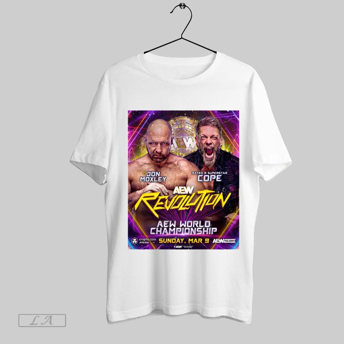Top Jon Moxley Vs Rated R Superstar Cope Aew Revolution Aew World Championship Sunday Mar 9 2025 Poster T Shirt