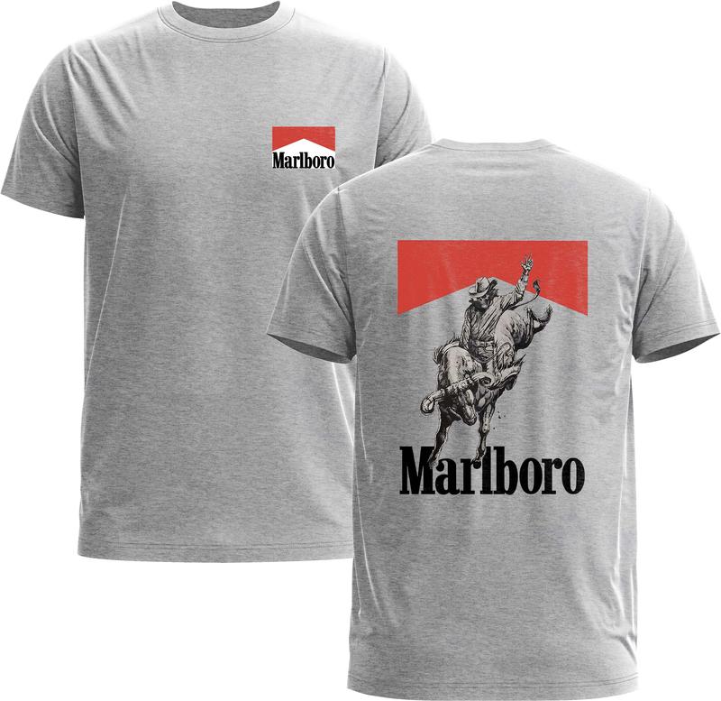 Vintage 80s Marlboro Skeleton Cowboy Tee - Ideal TShirt For Marlboro Fans - Gildan 5000 Graphic T-Shirt for Men & Women