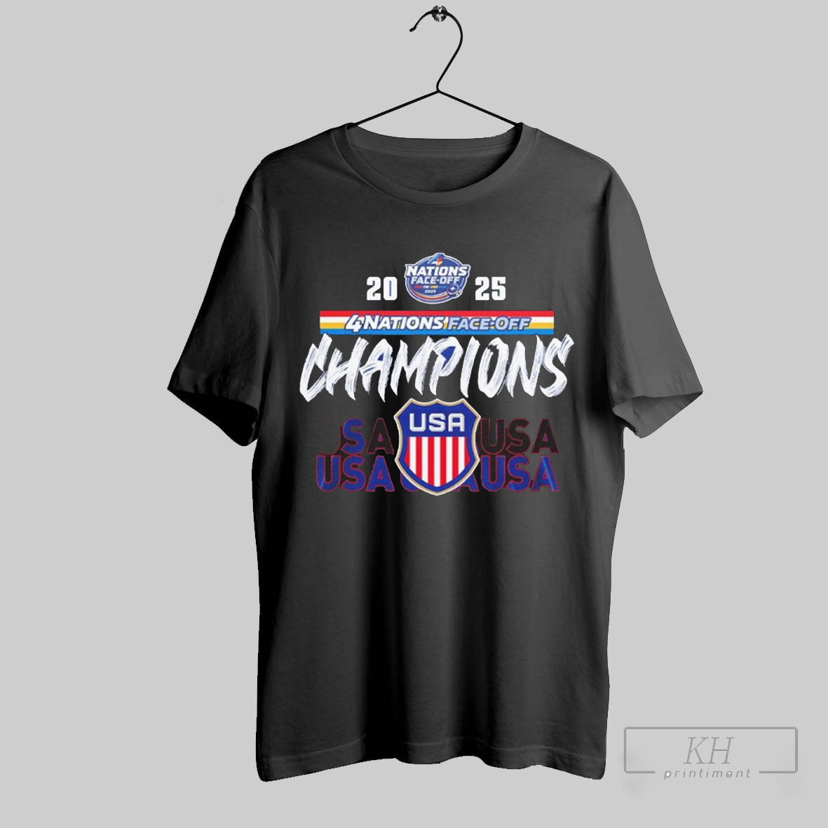 Usa Hockey 2025 National Face Off Champions Trophy Roster T Shirt T Shirt