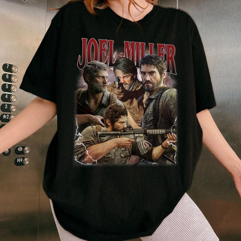 Retro Joel Miller The Last Of Us T-Shirt, TLOU Vintage Shirt, Joel Miller Gift For Movies Lovers Casual Clothing Fabric Sweatshirts Streetwear