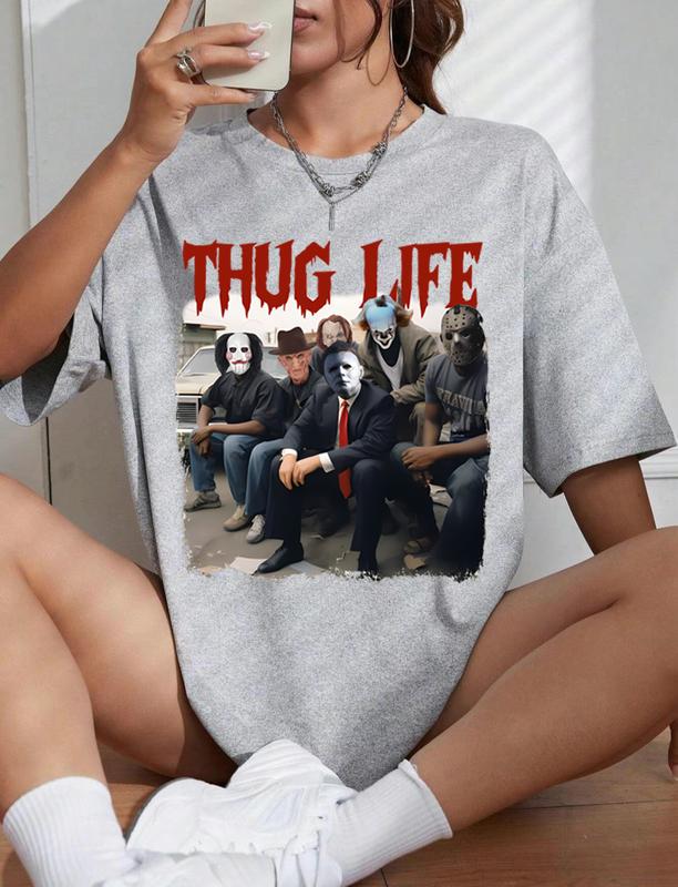 Thug  Life Horror Movie Shirt, I Love Bad Boys Shirt, Horror Shirt, Halloween Horror Shirt, Halloween Character Friends Shirt Design