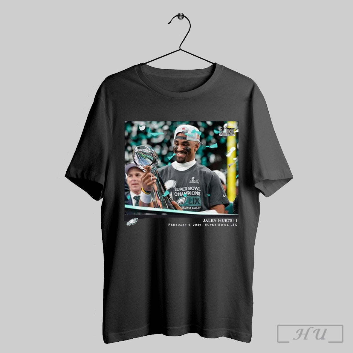 Trendy Jalen Hurts Philadelphia Eagles Nfl Flash Features Super Bowl Lix Champions T Shirt