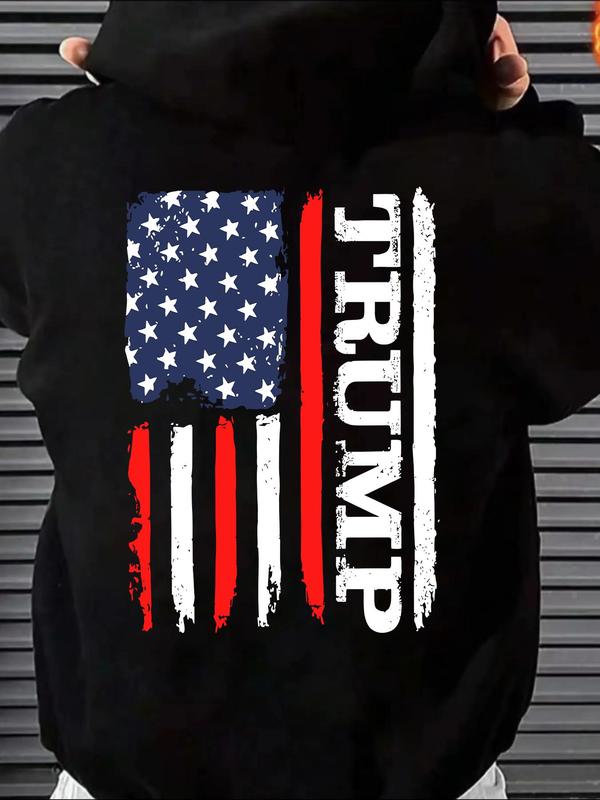 Graphic Drop Shoulder Men's Essentials Hoodie for Fall, Drawstring Pocket Sweatshirt, Holiday Fashion Men's Streetwear, Essential Outfits