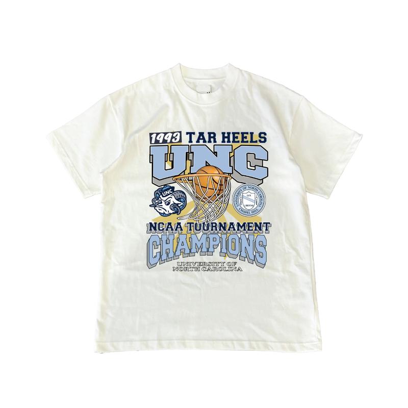 Vintage NCAA Tar Heels UNC 1993 Champions  T- Shirt, Sporty Tshirt, Men's Tshirt, Men's Clothes Cotton Menswear Casual Top basketball Tee Athletic