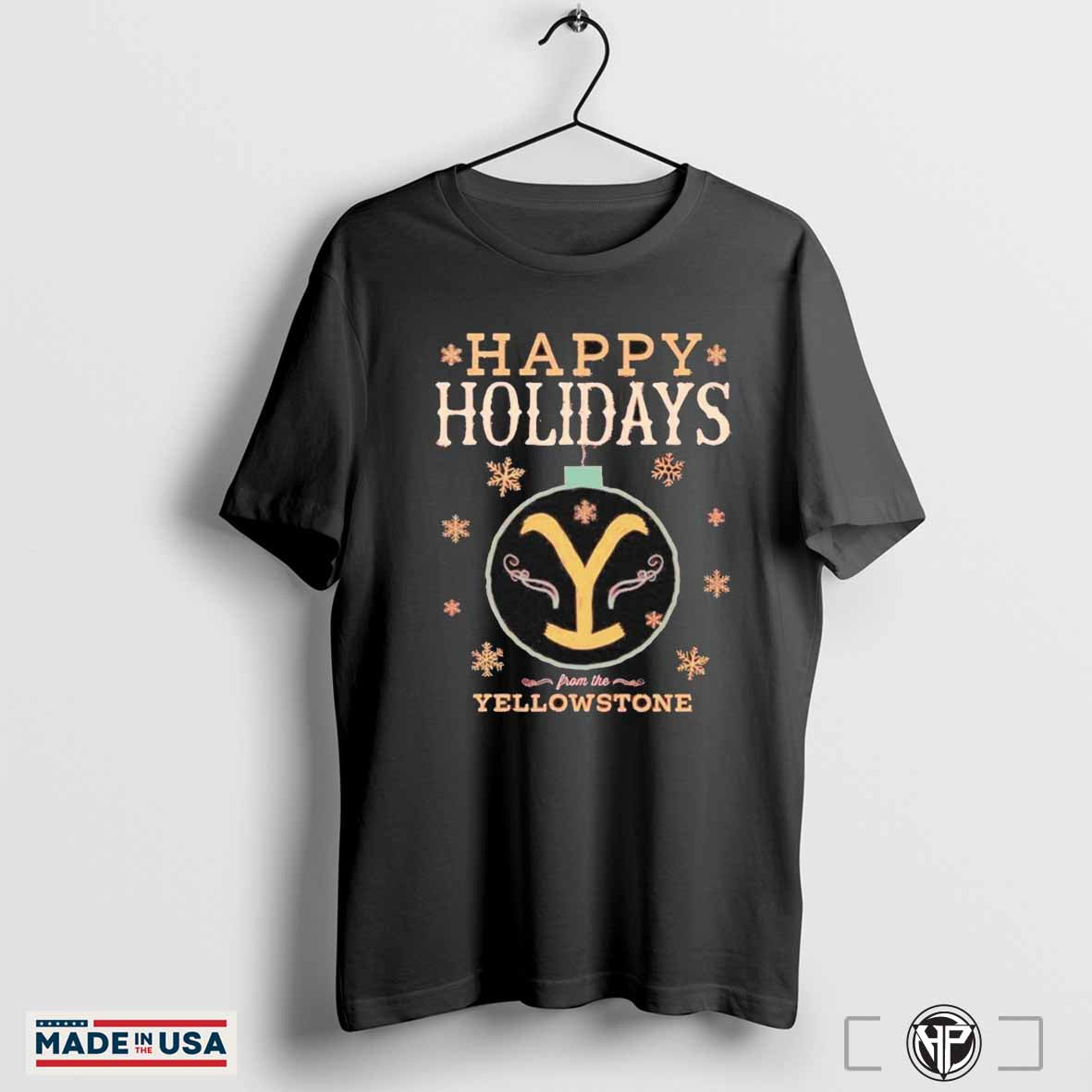 Official Yellowstone Happy Holidays From Yellowstone Christmas T-Shirt