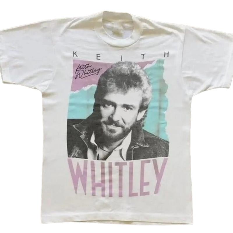VINTAGE COUNTRY MUSIC KEITH WHITLEY T-SHIRT Crewneck Classic Cotton Fabric