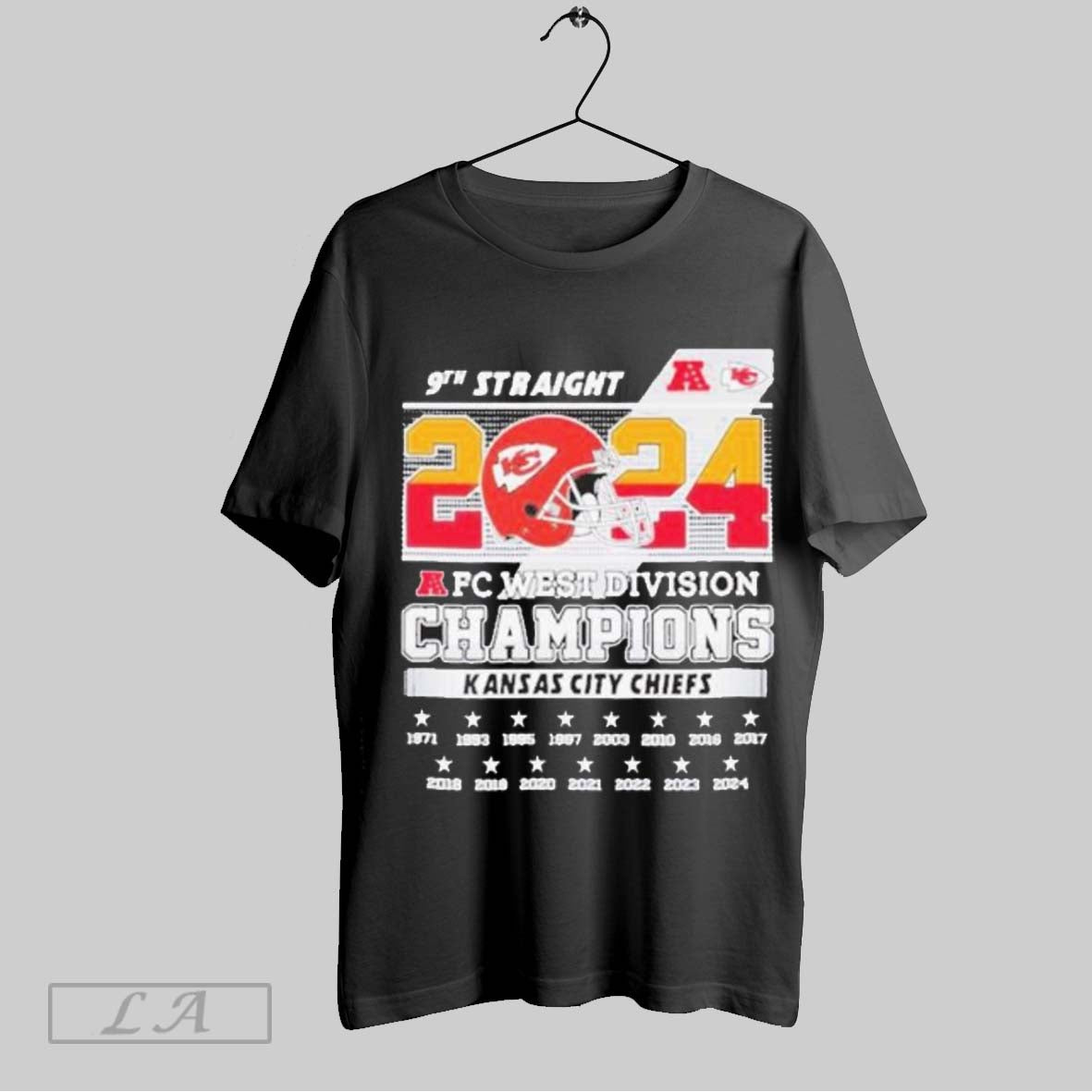 Top Kansas City Chiefs 9th Straight Afc West Division Champions 2024 Unisex Sweatshirt T Shirt