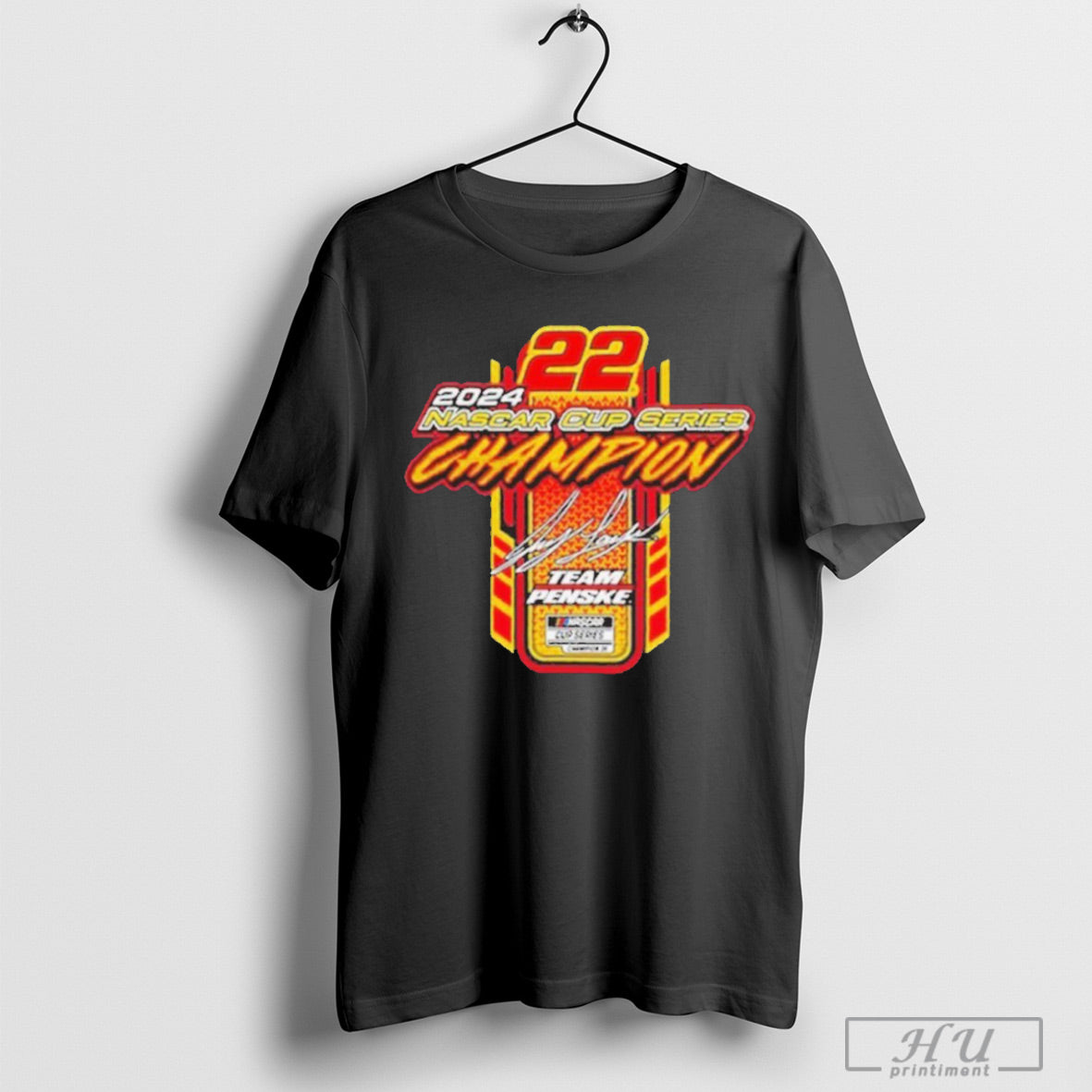 Trendy Womens Team Penske Black Joey Logano 2024 Nascar Cup Series Champion Lifestyle Shirt