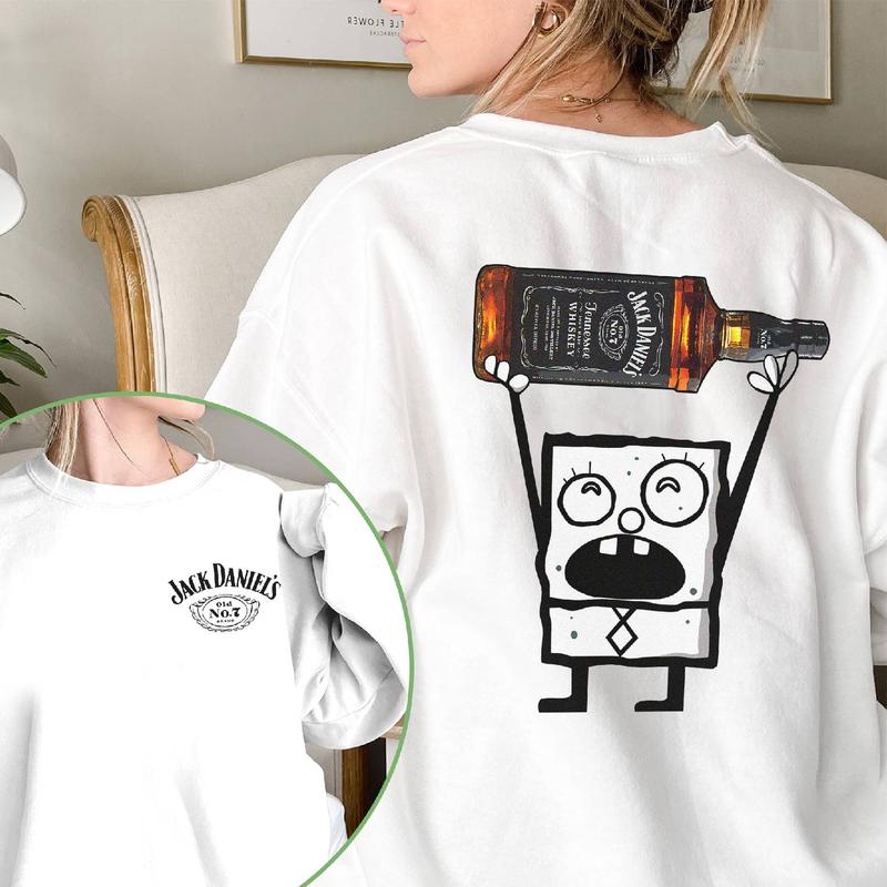 Jack Daniels Doodlebob Shirt, Doodlebob Character Movie Tshirt, Drinking Lover Tshirt, Funny Shirt