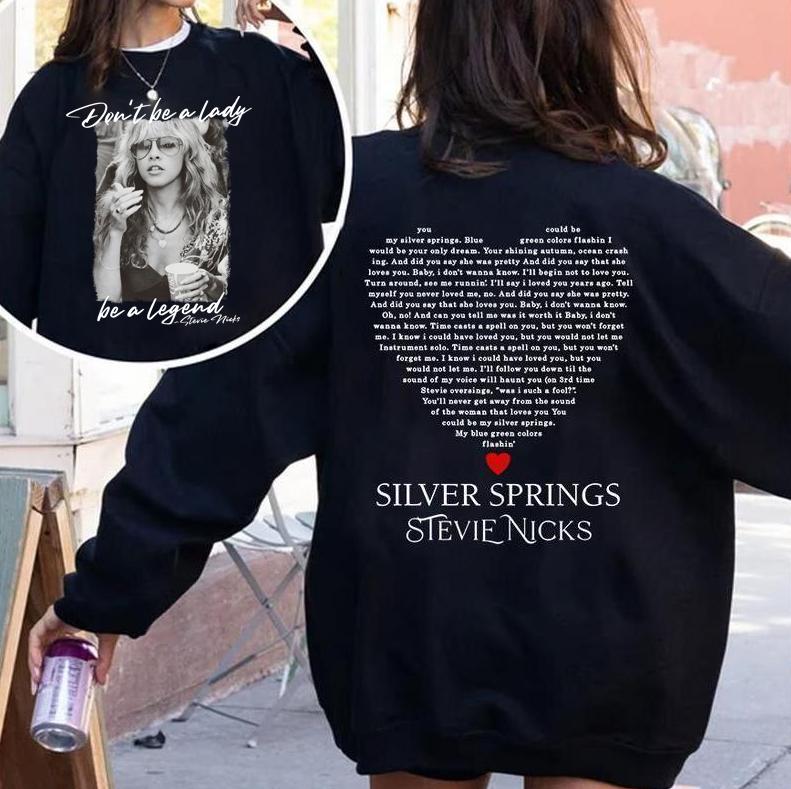Stevie Vintage T-shirt, Don't Be A Lady Be A Legend 2 Side Sweatshirt, Music Concert Hoodie, Gift For Women and Man Unisex Shirts Womenswear Cotton