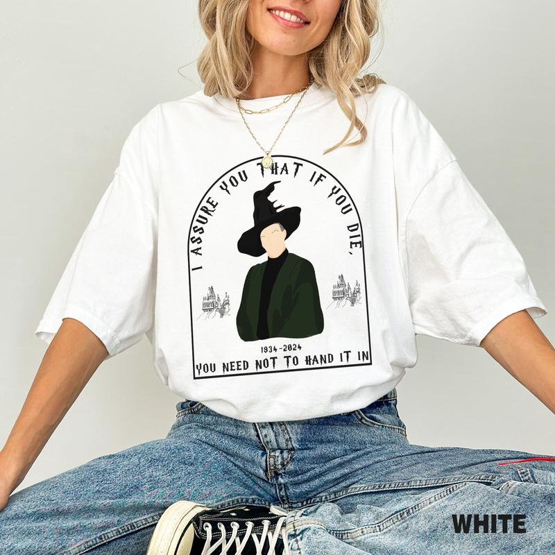 Hogwarts Professor McGonagall Memorial Shirt, Maggie Smith, Magic Movie, Halloween Shirt, Spooky Season, Full Sizes Full Colors, Casual Womenswear