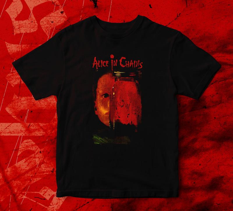 Alice in chains t-shirt alice in chains collection alice in chains jar of flies rock band t-shirt