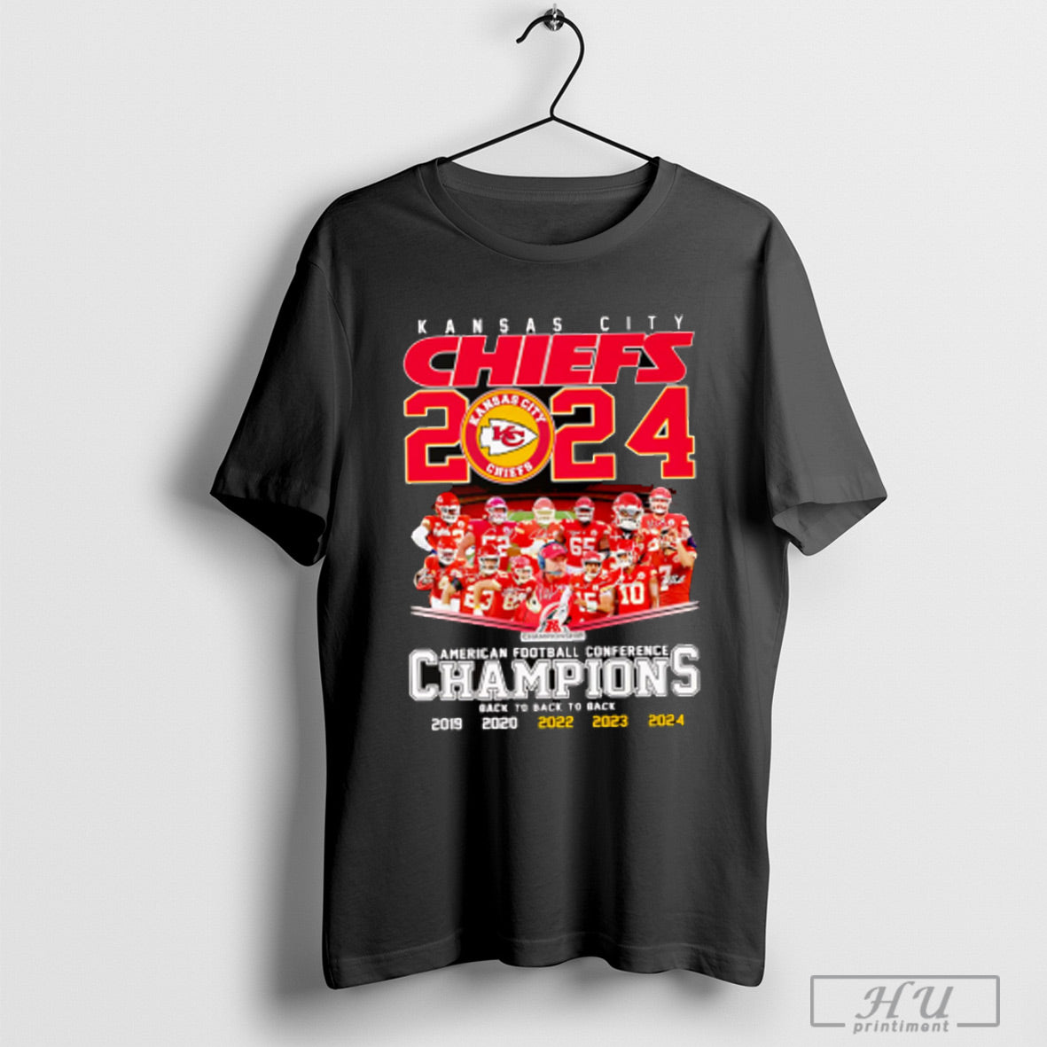 Trendy Kansas City Chiefs 2024 American Football Conference Champions Signatures T Shirt