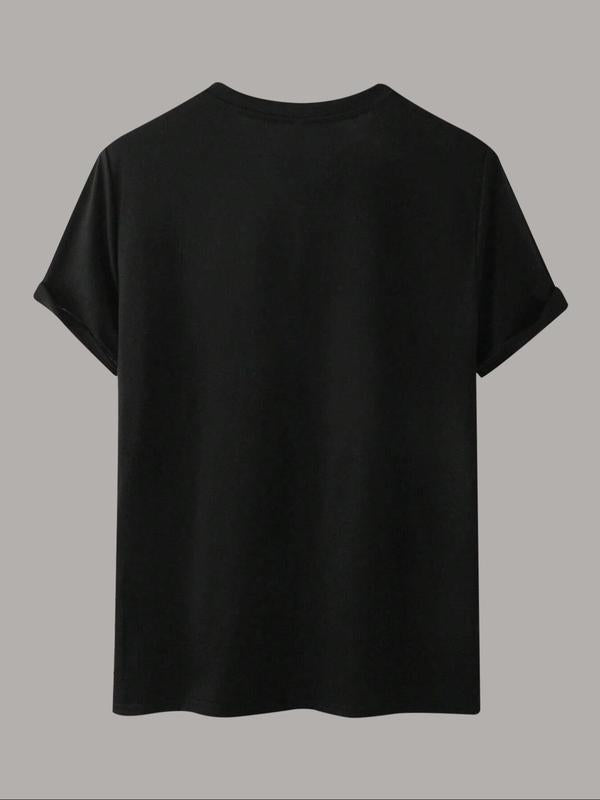 Women's Letter Print Round Neck Tee, Summer Clothes Women, Fashion Casual Crew Neck Short Sleeve T-shirt for Daily Holiday Vacation Outdoor Wear, Ladi