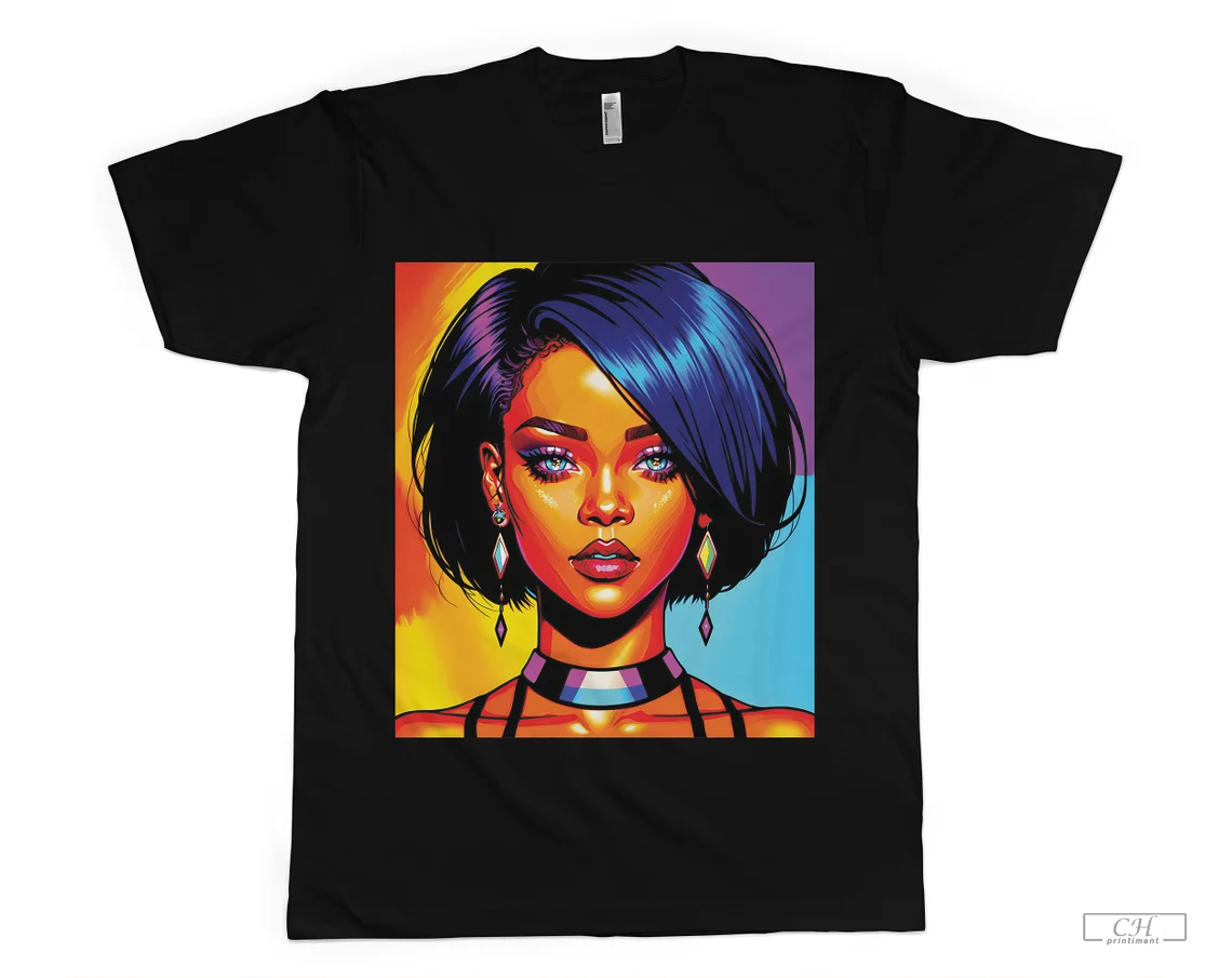 Vihanna Face T Shirt - Rihanna Printed T Shirt - Rihanna Graphic Tee - Rihanna Vintage T Shirt