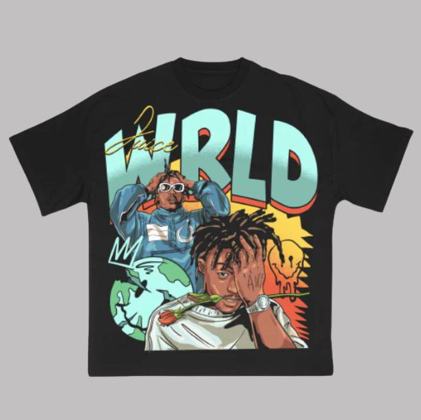 Global J.W T-Shirt, Juic3 VVrld Vintage Tee, Music Rap Graphic Tee, Unisex Fashion Hip Hop Shirt Menswear Womenswear Streetwear