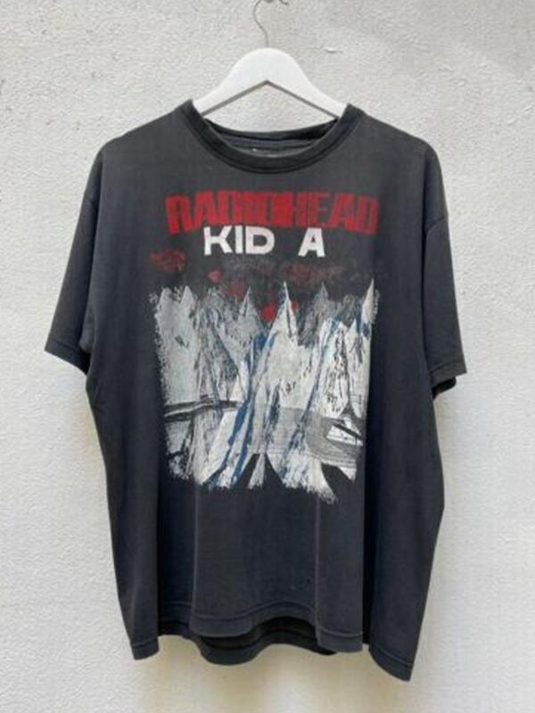 Vintage 2000 Radiohead Kid A Black T-shirt S-5XL Unisex, Radiohead 80S rock tour shirt, music vintage tour, tour band shirt
