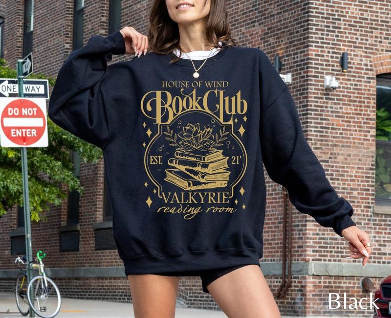 ACOTAR House Of Wind Book Club Sweatshirt, Book Club Night Court Velaris House Of Wind Library Sarah J Maas Throne of Glass, Valkyrie Reading Room SJM