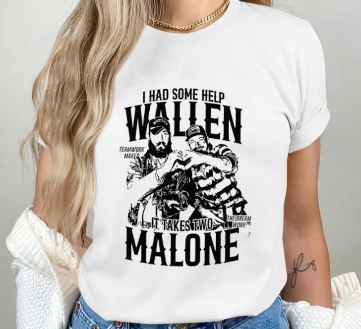 I Had Some Help shirt, Country Music shirt, Posty Wallen shirt, It takes two to break a heart in two shirt Cotton Fabric Top