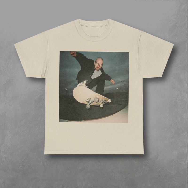 Walter White Is Skateboarding Shirt, TV Series Breaking Bad Sweatshirt, Movie Graphic Shirt Classic Fabric