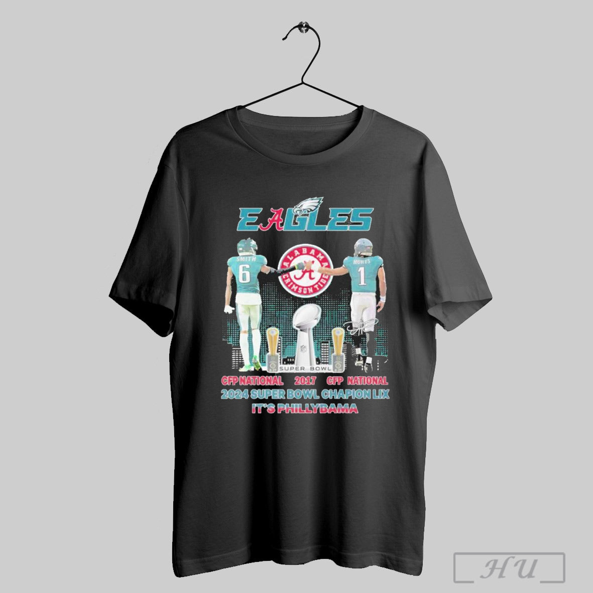 Trendy Its Phillybama Devonta Smith And Jalen Hurts Philadelphia Eagles X Alabama 2024 Super Bowl Lix Champions T Shirt