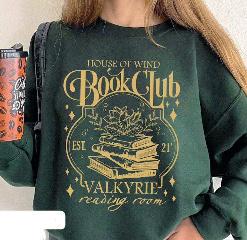 ACOTAR House Of Wind Book Club Sweatshirt, Book Club Night Court Velaris House Of Wind Library Sarah J Maas Throne of Glass, Valkyrie Reading Room SJM