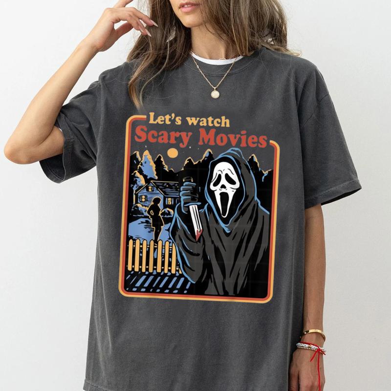 Lets Watch Movies T-Shirt Unisex Classic Cotton Printed
