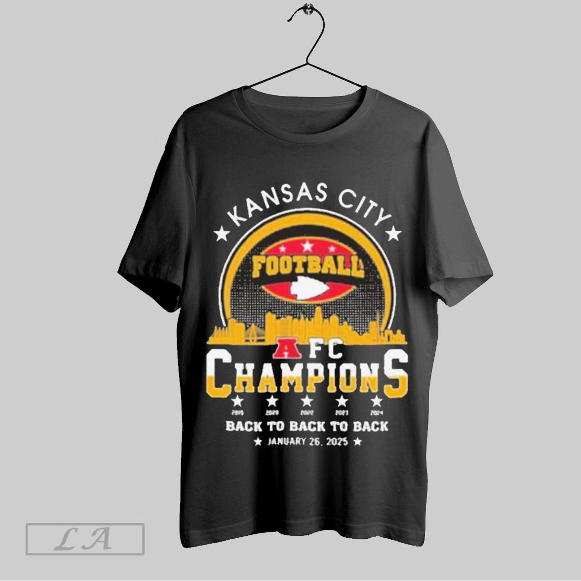Top Kansas City Football 2024 2025 Afc Champions The American Football Champs Back To Back To Back Skyline Unisex Sweatshirt T Shirt