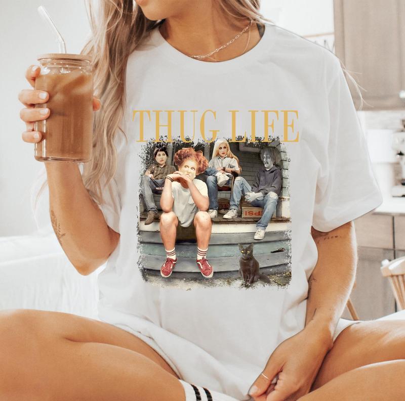 Thug Life Halloween Shirt, Retro  Movie Shirt, Retro Halloween Character TShirt  Cotton Womenswear