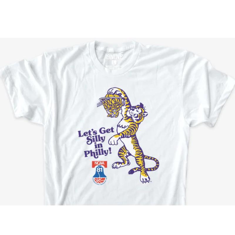 VINTAGE LSU SILLY IN PHILLY '81 CHAMPIONS TEE FINAL FOUR Menswear Top T-Shirt Cotton