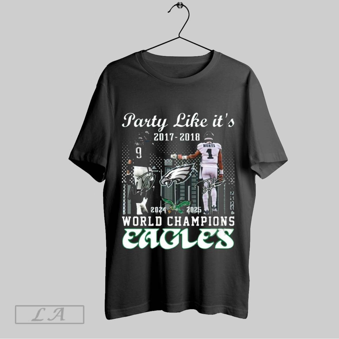 Top Party Like Its 2017 2018 And 2024 2025 World Champions Philadelphia Eagles Skyline Signatures Sweatshirt T Shirt