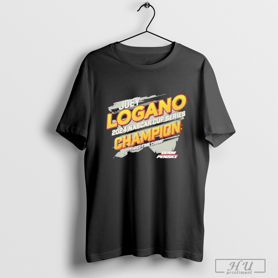 Trendy Womens Team Penske Black Joey Logano 2024 Nascar Cup Series Champion Vintage V Neck T Shirt