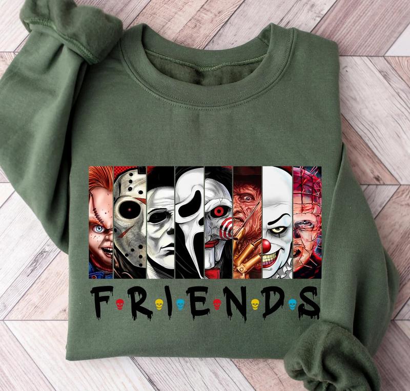 Halloween Characters Friends Sweatshirt, Halloween  Characters Shirt, Friends Halloween Shirt, Halloween Movie Characters Shirt, Halloween Sweatshirt