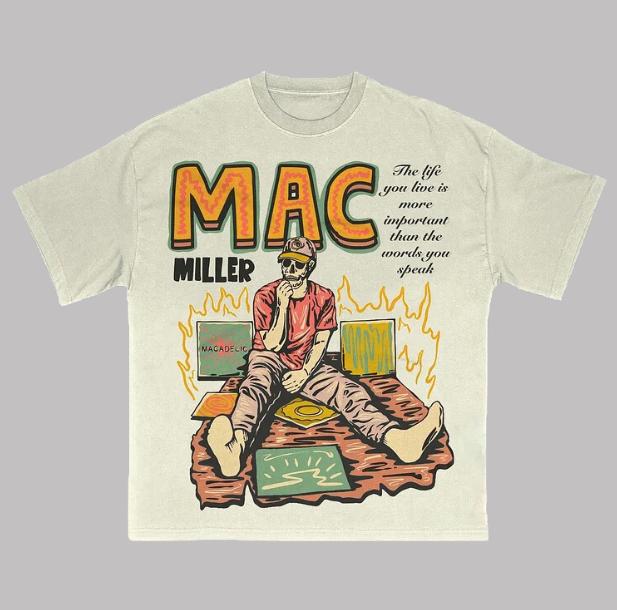 Skull Mac Miller T-Shirt, Mac Miller Vintage Tee, Music Rap Graphic Tee, Unisex Fashion Hip Hop Shirt Menswear Womenswear Streetwear