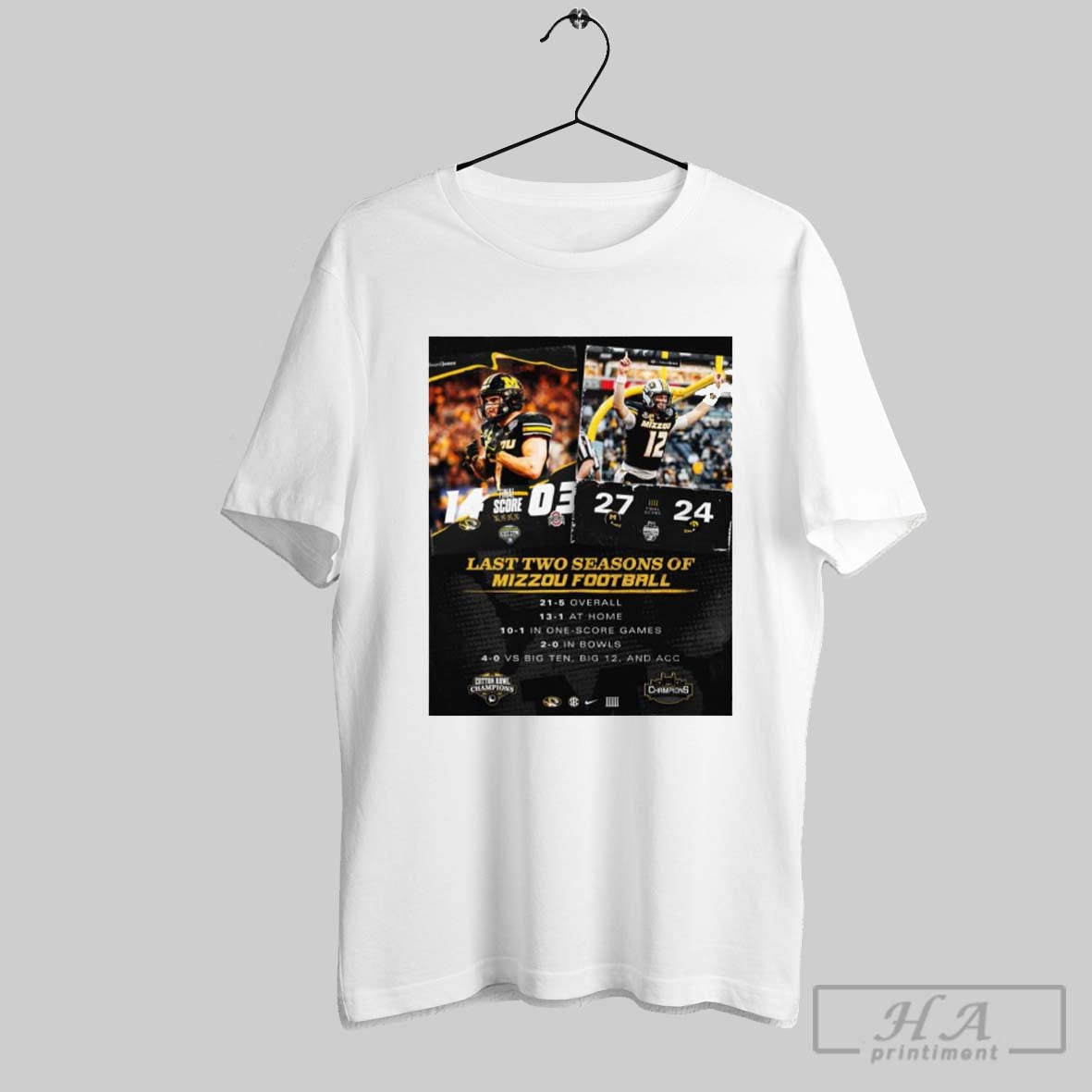 Official Last Two Seasons Of Mizzou Football Goodyear Cotton Bowl And Music City Bowl Momentum Moving Into 2025 Poster T Shirt