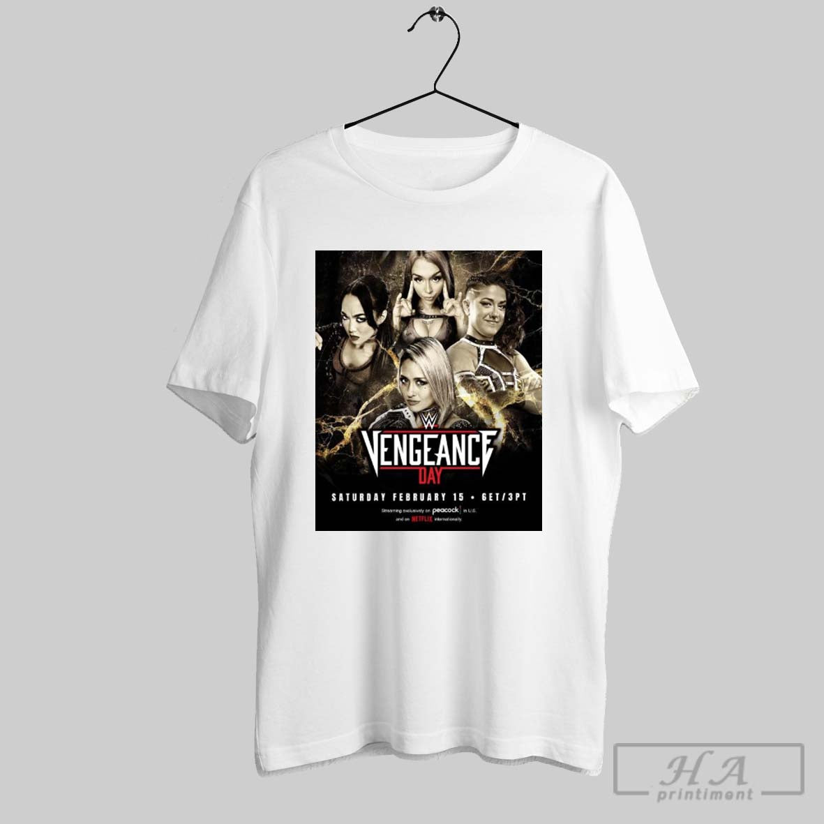 Wwe Vengeance Day Feb 15 2025 Cora Jade Bayley Nxt Womens Championship Poster T Shirt