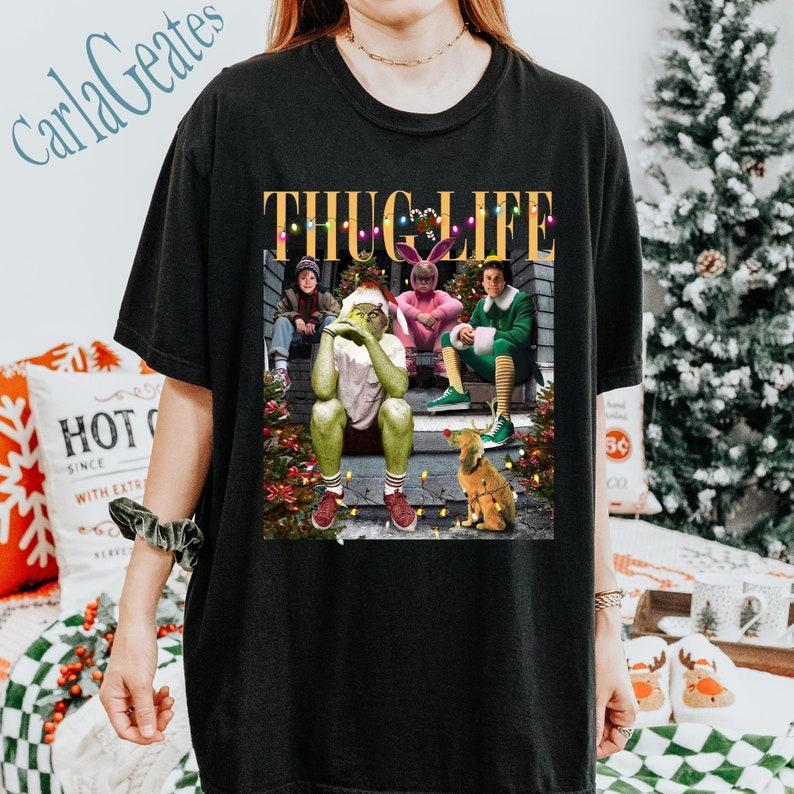 TC07 Thug Life Christmas Shirt, Thug Life Grinchmas Sweatshirt, Christmas Movies T-Shirt, Xmas Gift, Merry Christmas