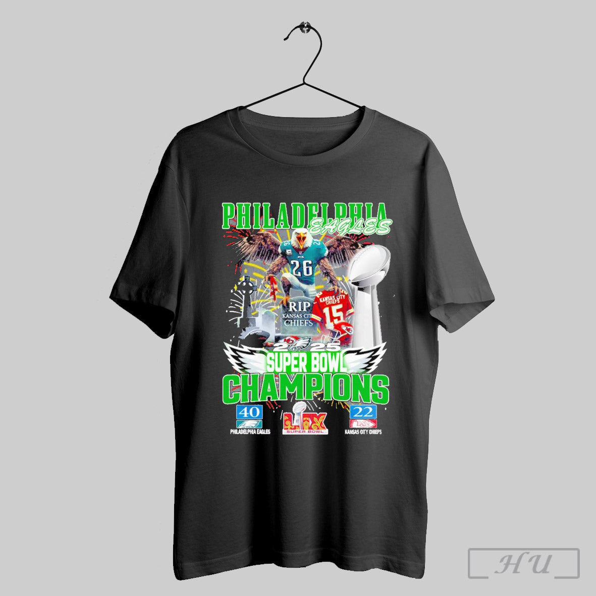 Trendy Philadelphia Eagles Win 40 22 Kansas City Chiefs Super Bowl Lix Champions Final Score T Shirt