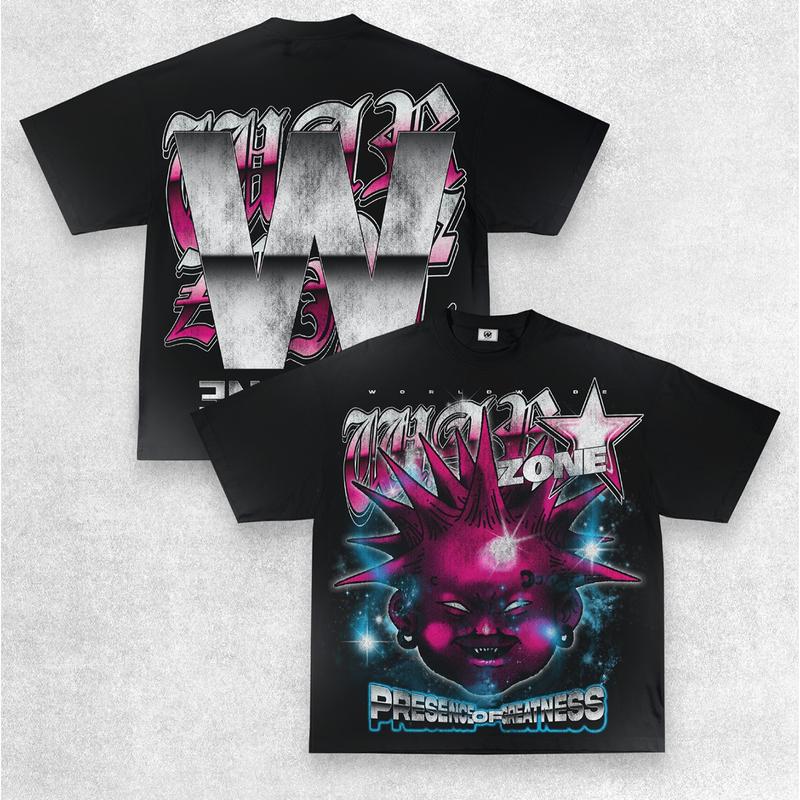 Y2K Graphic Warzone Presence Of Greatness Personalize Printed Tshirt Casual Cotton cutoff shirt graphic  hoodies