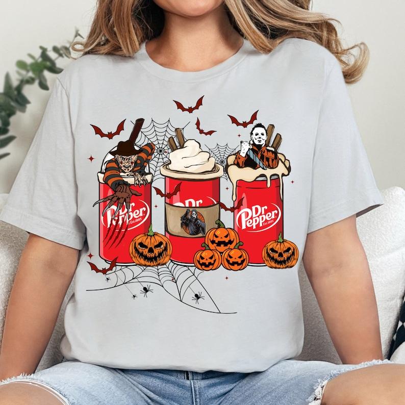 Pe.p.p.er Halloween Coke Shirt, Pe.p.p.er horror Halloween Shirt, Halloween Party Pe.p.p.er Shirt Collar Comfort Cotton Fabric Cotton Fabric