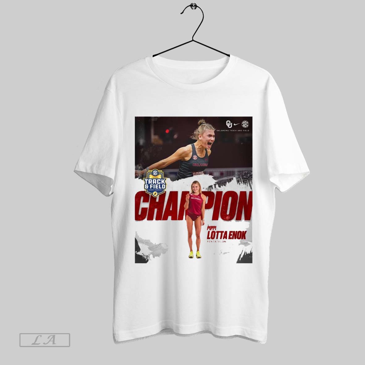 Top Pippi Lotta Enok Pentathlon Oklahoma Track And Field 2025 Sec Indoor Track And Field Championships Poster T Shirt Sweatshirt Hoodie Shirt