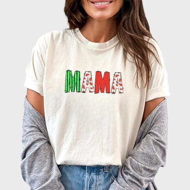 Watermelon Mama Shirt, Watermelon Lover Mom Tee, Fruit Mommy Graphic Tee Women, Summer Vibes Women Unhinged Shirt, Comfy Fabric Oversized Graphic Tee,