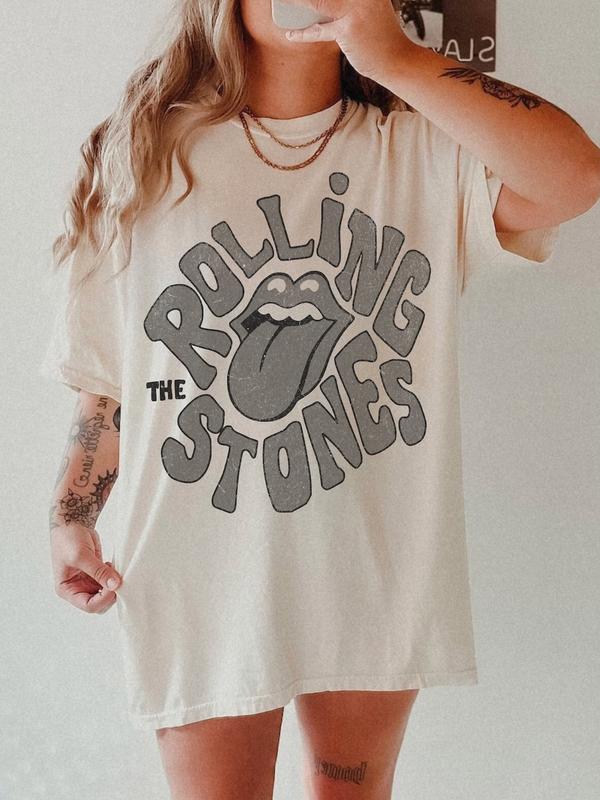 Rolling Stones Shirt UNISEX Rock n Roll Vintage Band Tour Mick Jagger Music Concert Shirt T Shirt Festival Clothes, Rolling Stone Tongue, Rock Band Sw